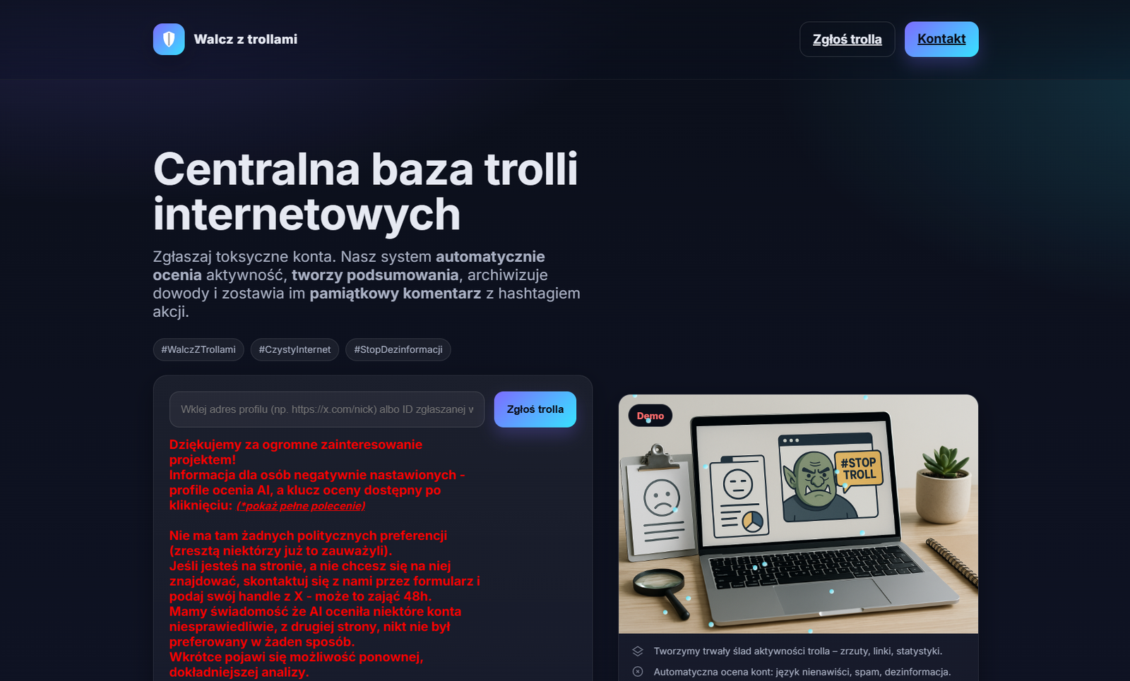 Nowy projekt przeciwko Trollom z X.com (Twittera)